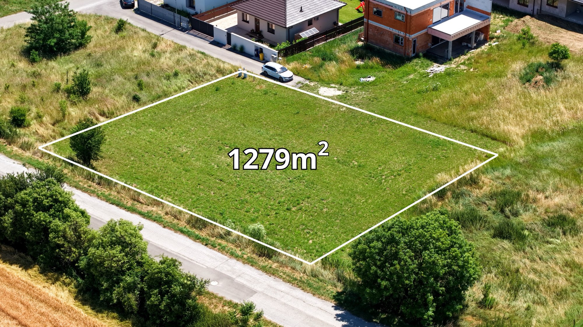 Stavebný pozemok s vyznačenou výmerou